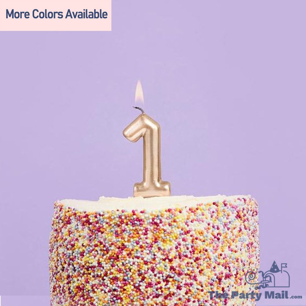 Metallic Number Candles - Gold
