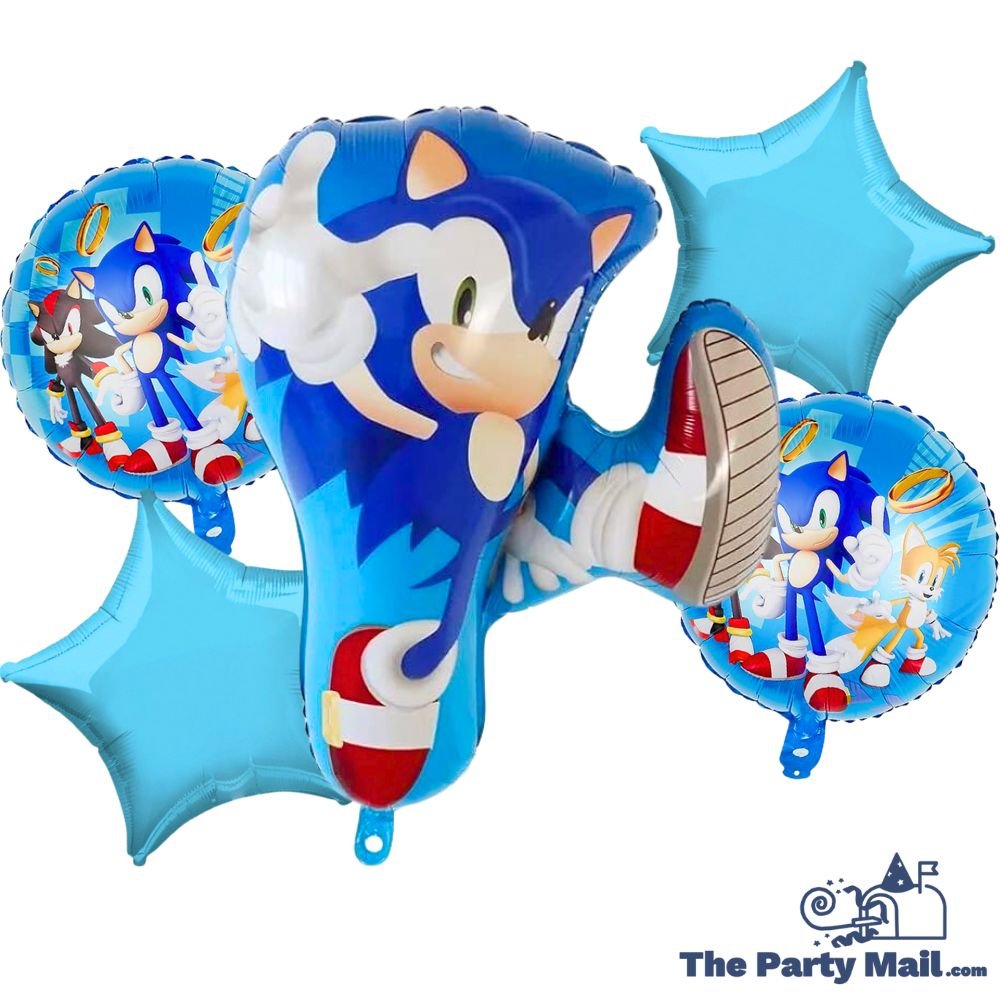 5Pcs Sonic Cartoon Balloon Pack