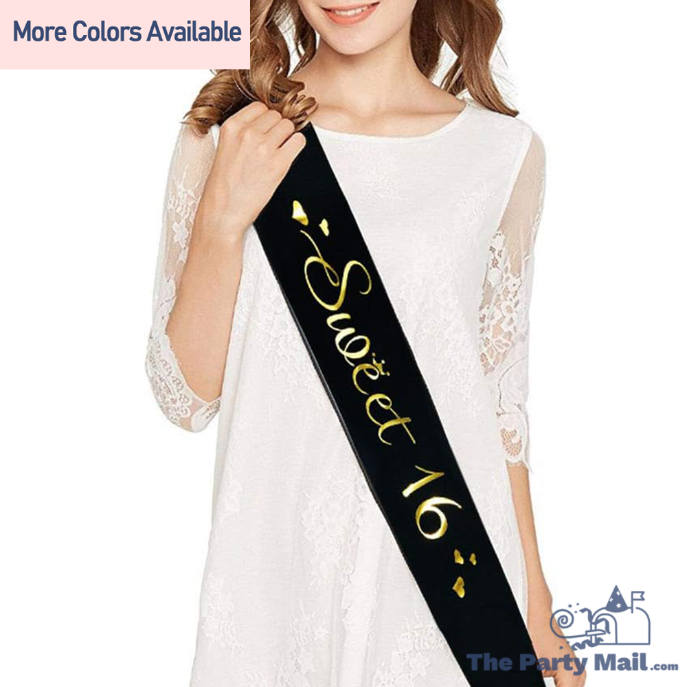 Sweet 16 Sash with Gold letters